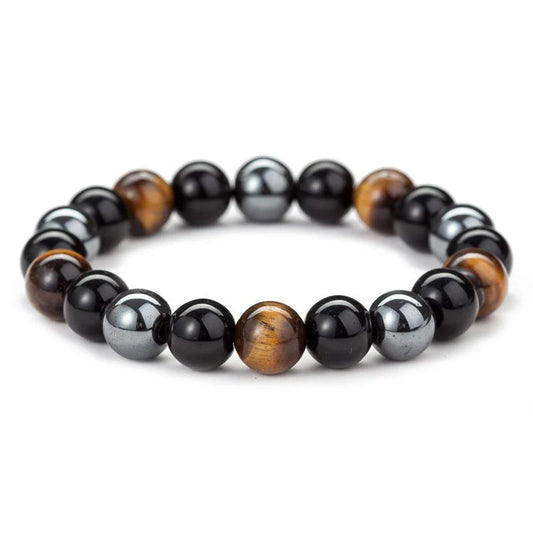 Triple Protection Bracelet - Tiger’s Eye, Obsidian, Hematite