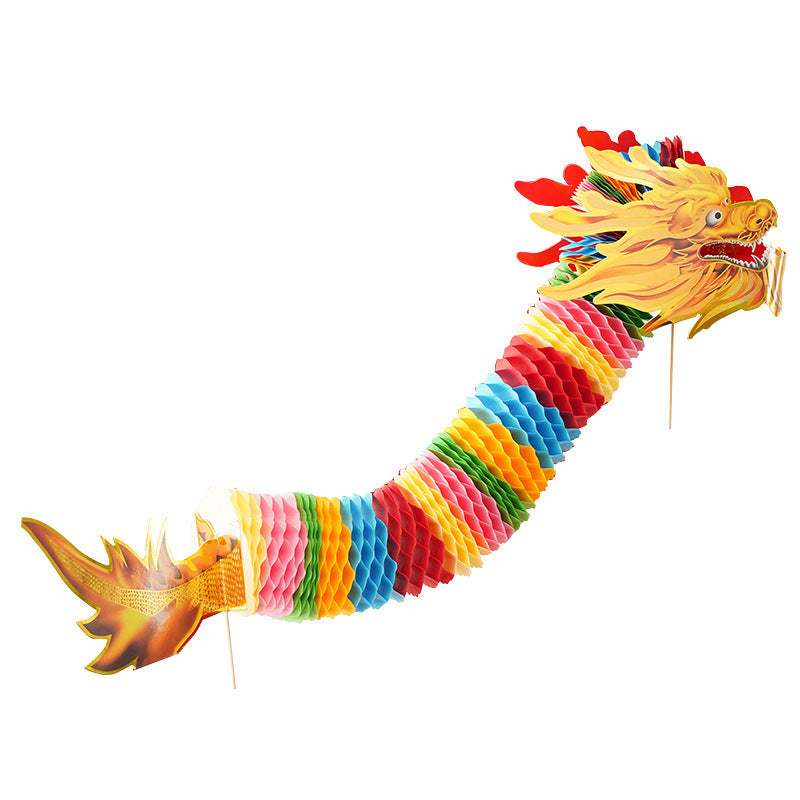 Paper-cutting dragon dance, wedding photo props, Chinese-style handheld colorful dragon, children's gift, small hand dragon dance, lion dance paper-cutting