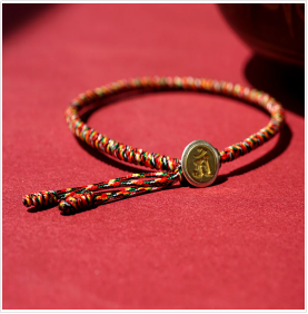 S925 Silver Natal Buddha Five-color Rope Red Rope Bracelet